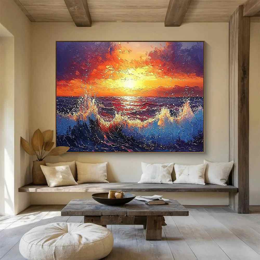 Coastal Handmade Sunset Wall Art 9O6QA